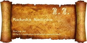 Maduska Nadinka névjegykártya